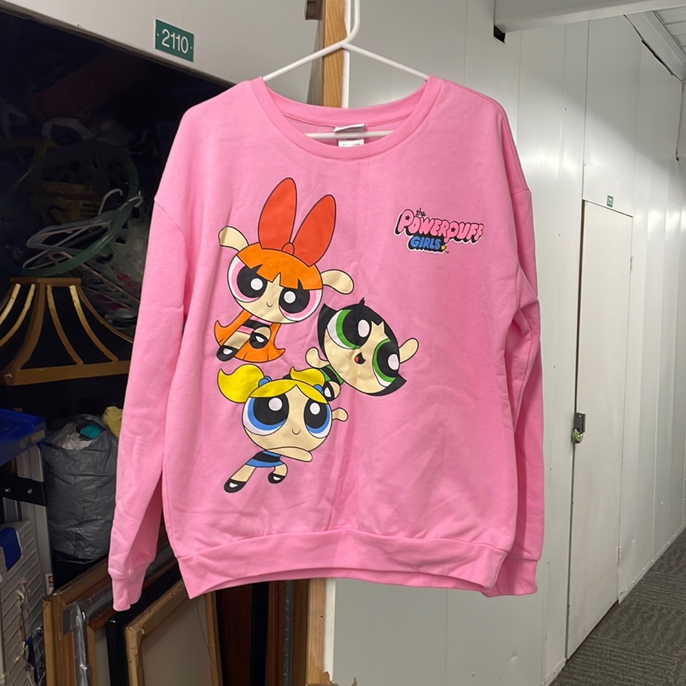 Powerpuff Girls Pink Sweatshirt Sweater Charlotte Russe Sz: M/L Womens Like New!